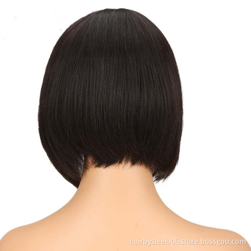 REBECCA wig hot selling Pixie Cut Natural Straight Short Bob Lace Part Front Wigs Remi Brazilian Human Hair Wigs For black Women